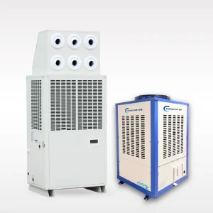 máy làm mát đứng 5P tủ đứng 6 miệng gió; giải pháp làm mát nhà xưởng; điều hòa siêu tiết kiệm điện